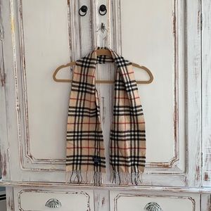 Burberry Cashmere Scarf - Black/Tan Check (Unisex)